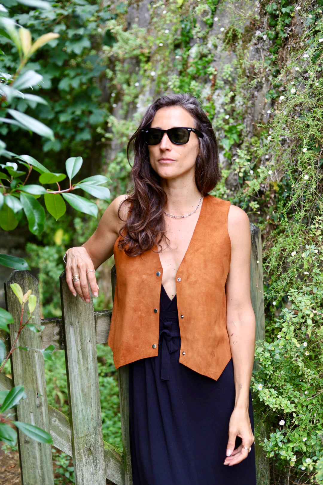Cordoba Suede Top in Caramel + 1/2 Embroidered Strap Praga