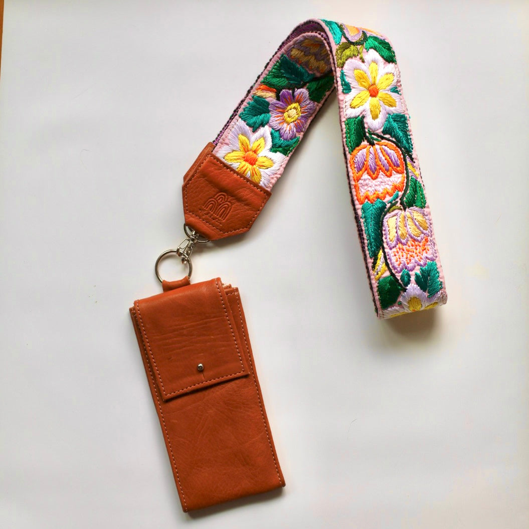 Phone Pouch Titi + Bali Long Strap in Caramel