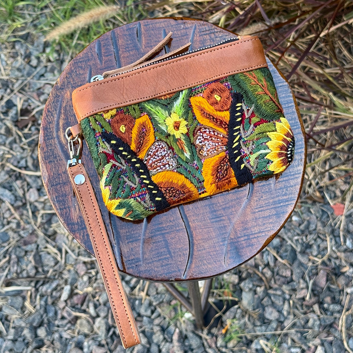 NEW Huipil Clutch 6 in Caramel