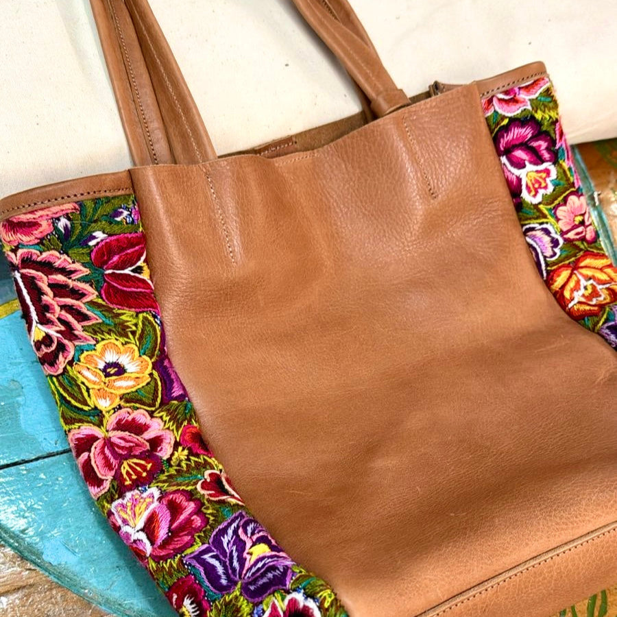 NEW! Huipil Tote Bag Lucy in Caramel 4