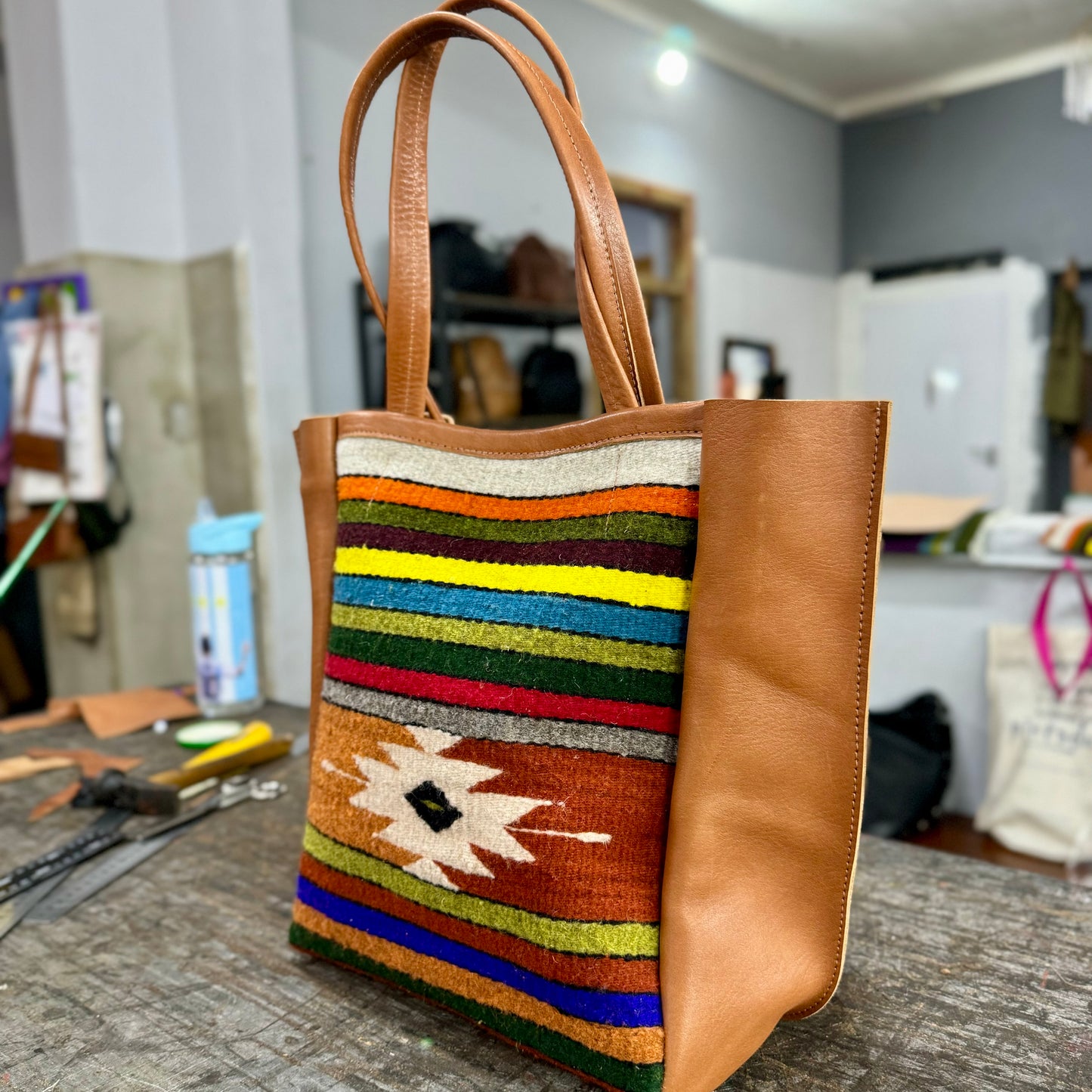 Woven Tote Bag Oaxaca in Caramel