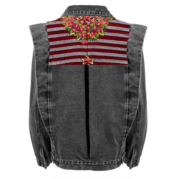 Chaqueta Huipil Madrid en Gris