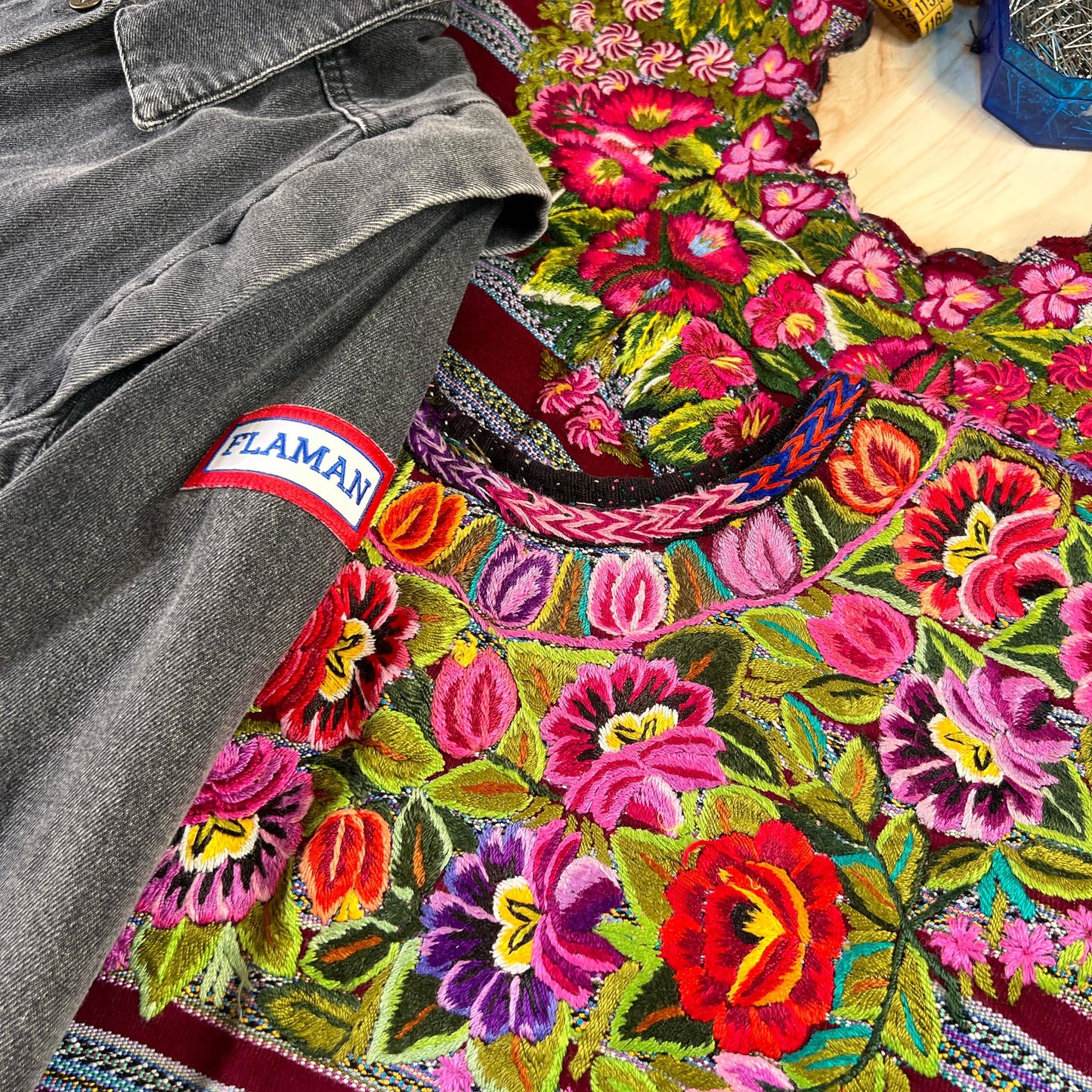 Chaqueta Huipil Madrid en Gris