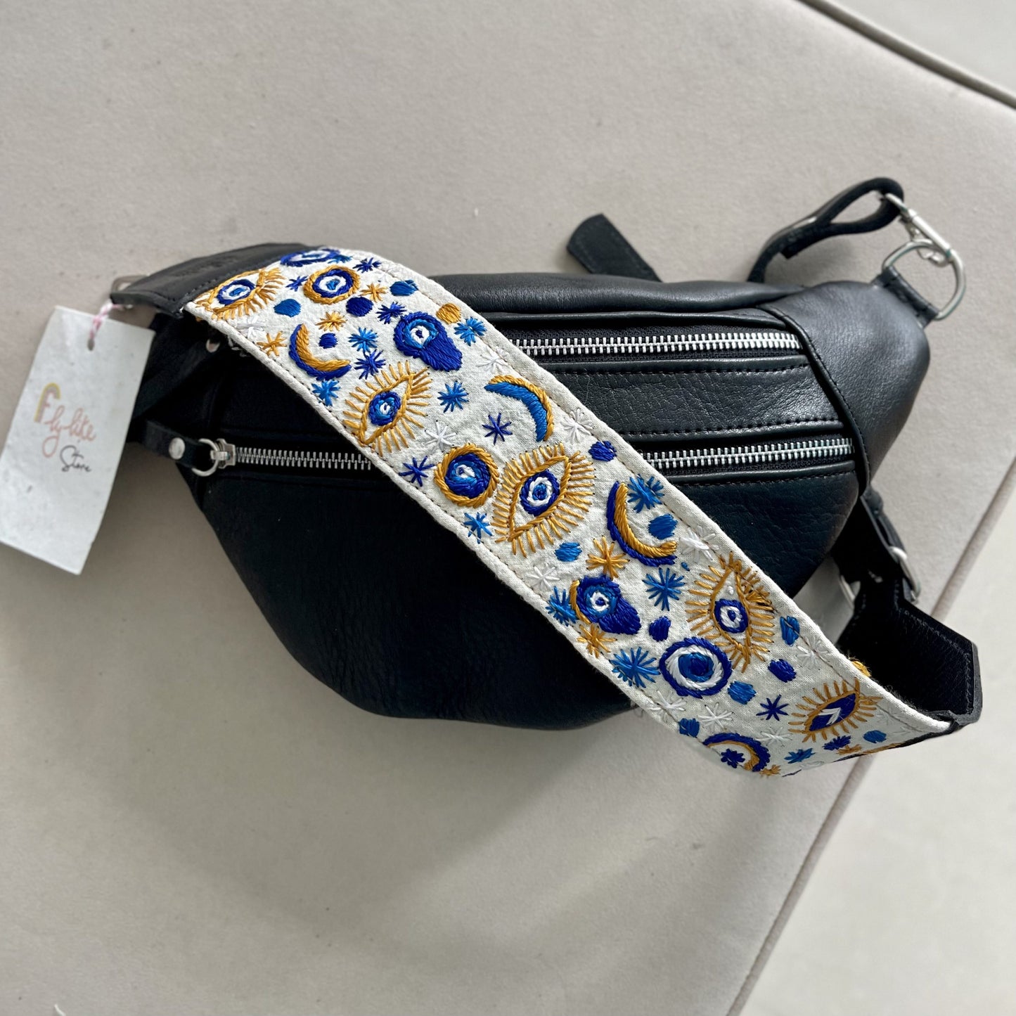 Emma Sling Bag + Mykonos Strap in Black