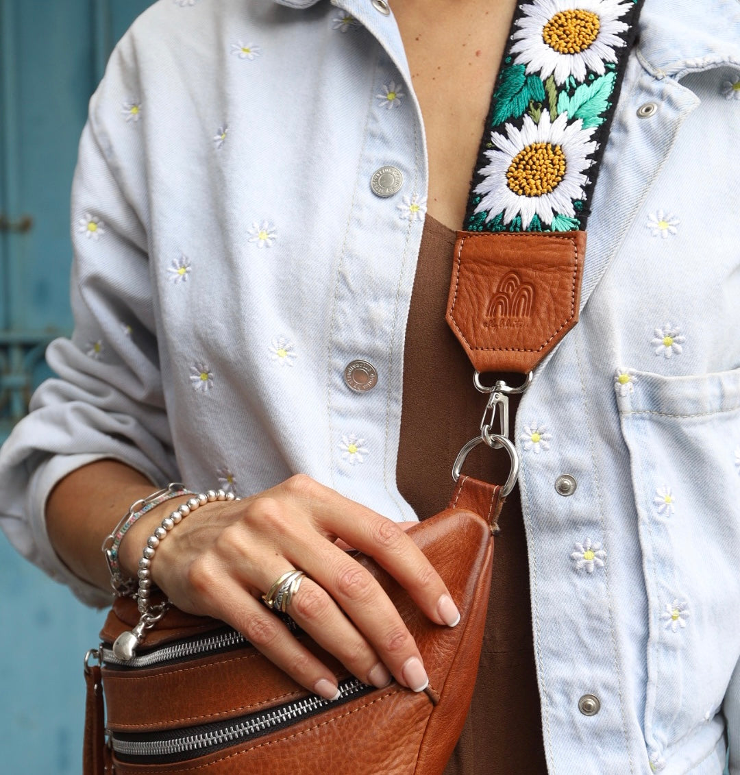 Emma Sling Bag + Edinburgh Strap in Caramel