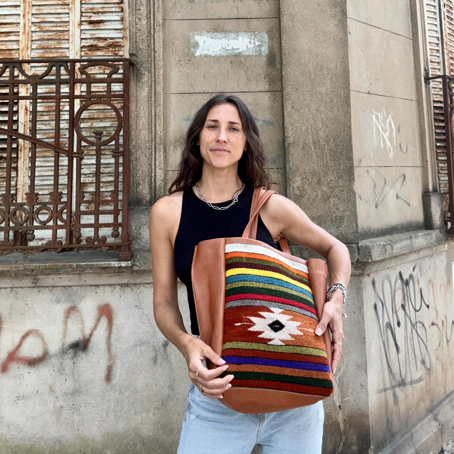 Woven Tote Bag Oaxaca in Caramel