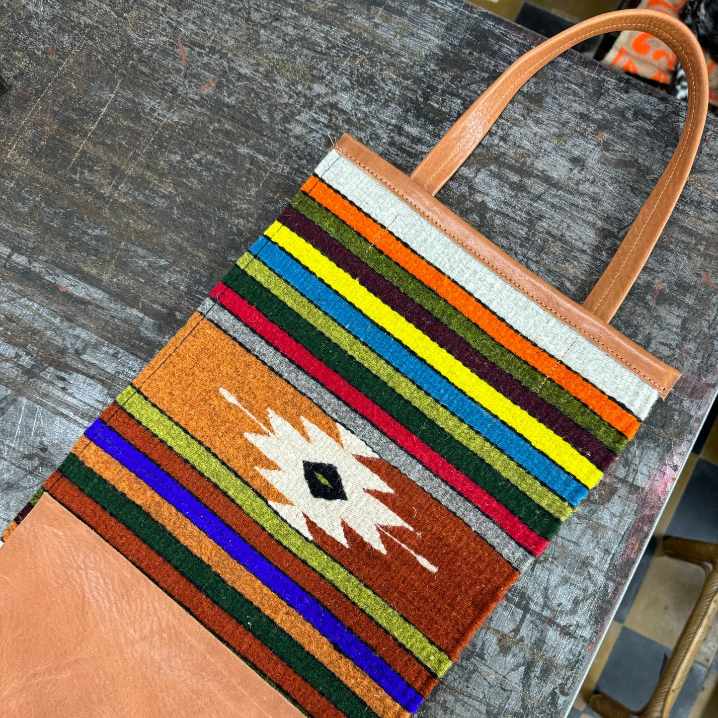Woven Tote Bag Oaxaca in Caramel