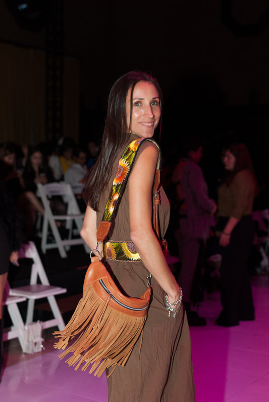 Emma Sling Bag in Caramel with Fringes + Buenos Aires Regular Strap