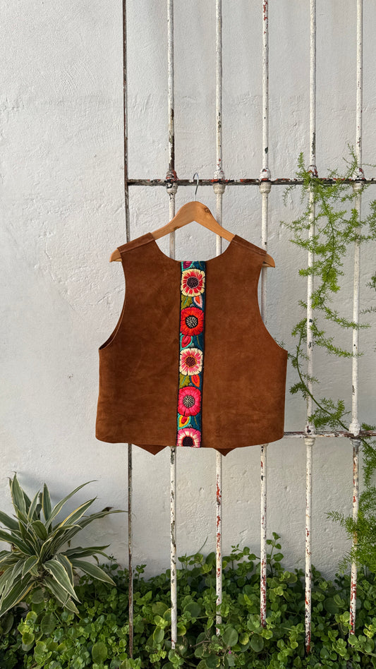 Cordoba Suede Top in Caramel + 1/2 Embroidered Strap