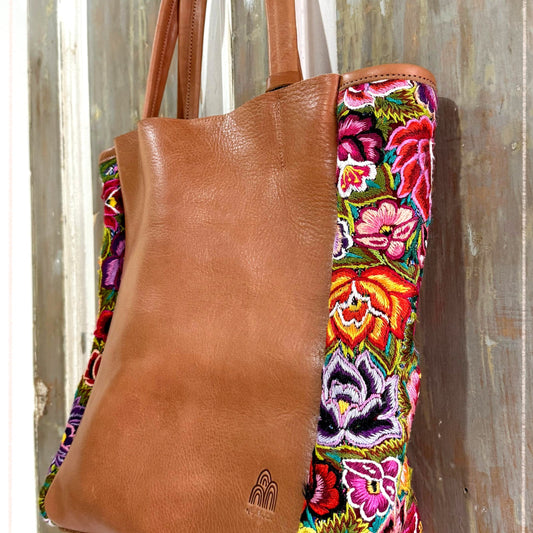 NEW! Huipil Tote Bag Lucy in Caramel 4