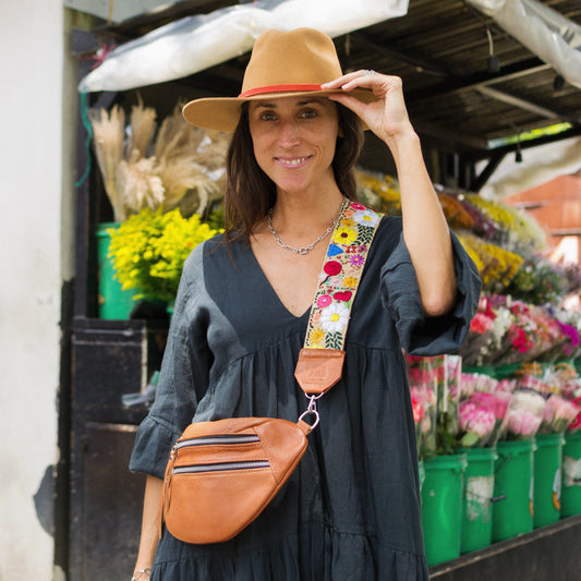 Emma Sling Bag + Amalfi Strap in Caramel