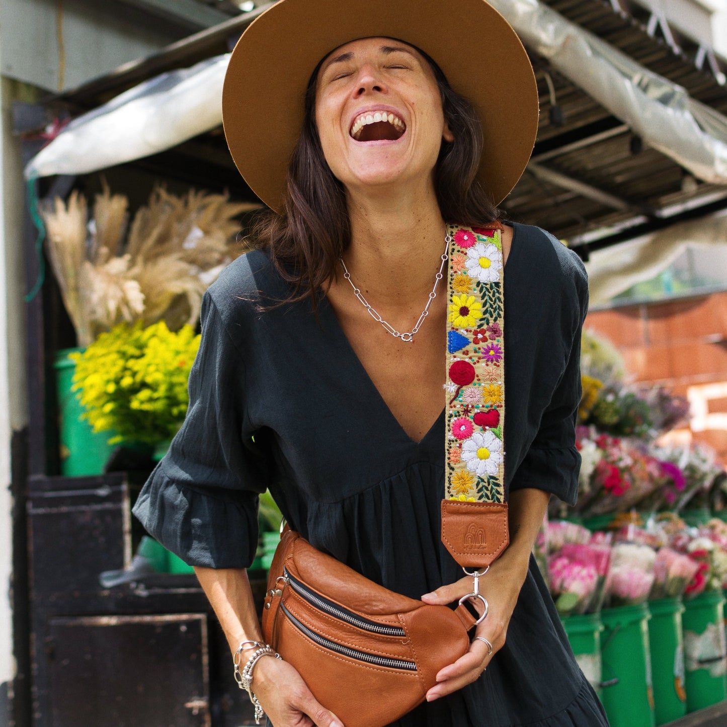 Emma Sling Bag + Amalfi Strap in Caramel