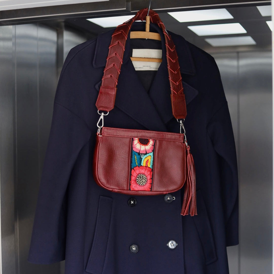 Mini Bag Lujan con Strap Mostar en Cuero Rojo