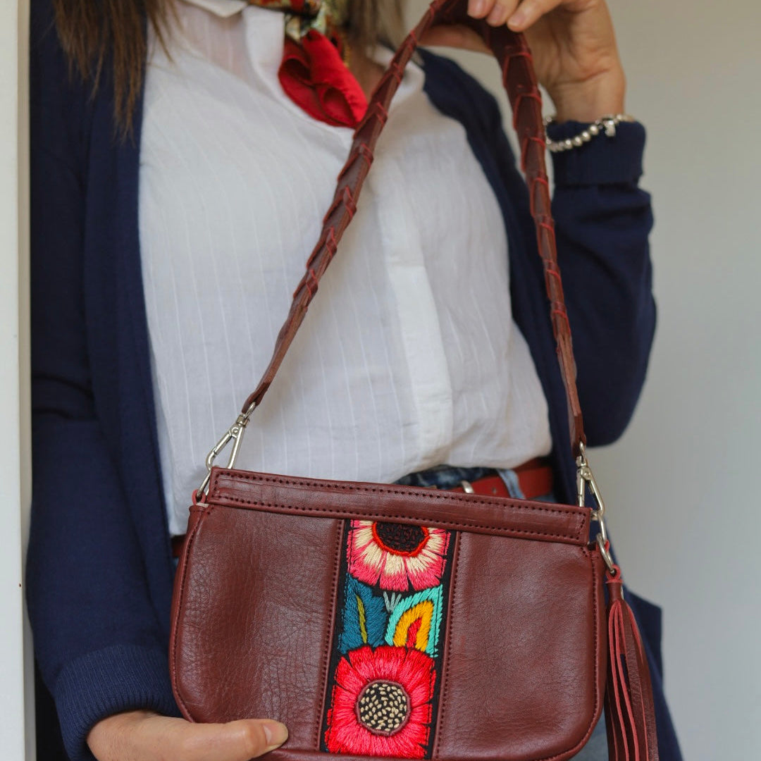Mini Bag Lujan con Strap Mostar en Cuero Rojo