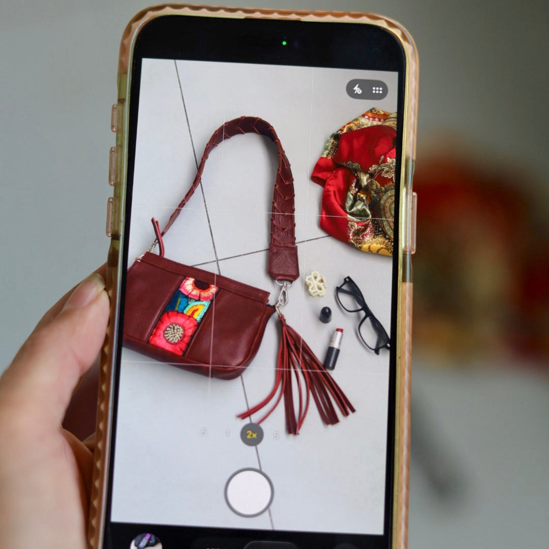 Mini Bag Lujan con Strap Mostar en Cuero Rojo