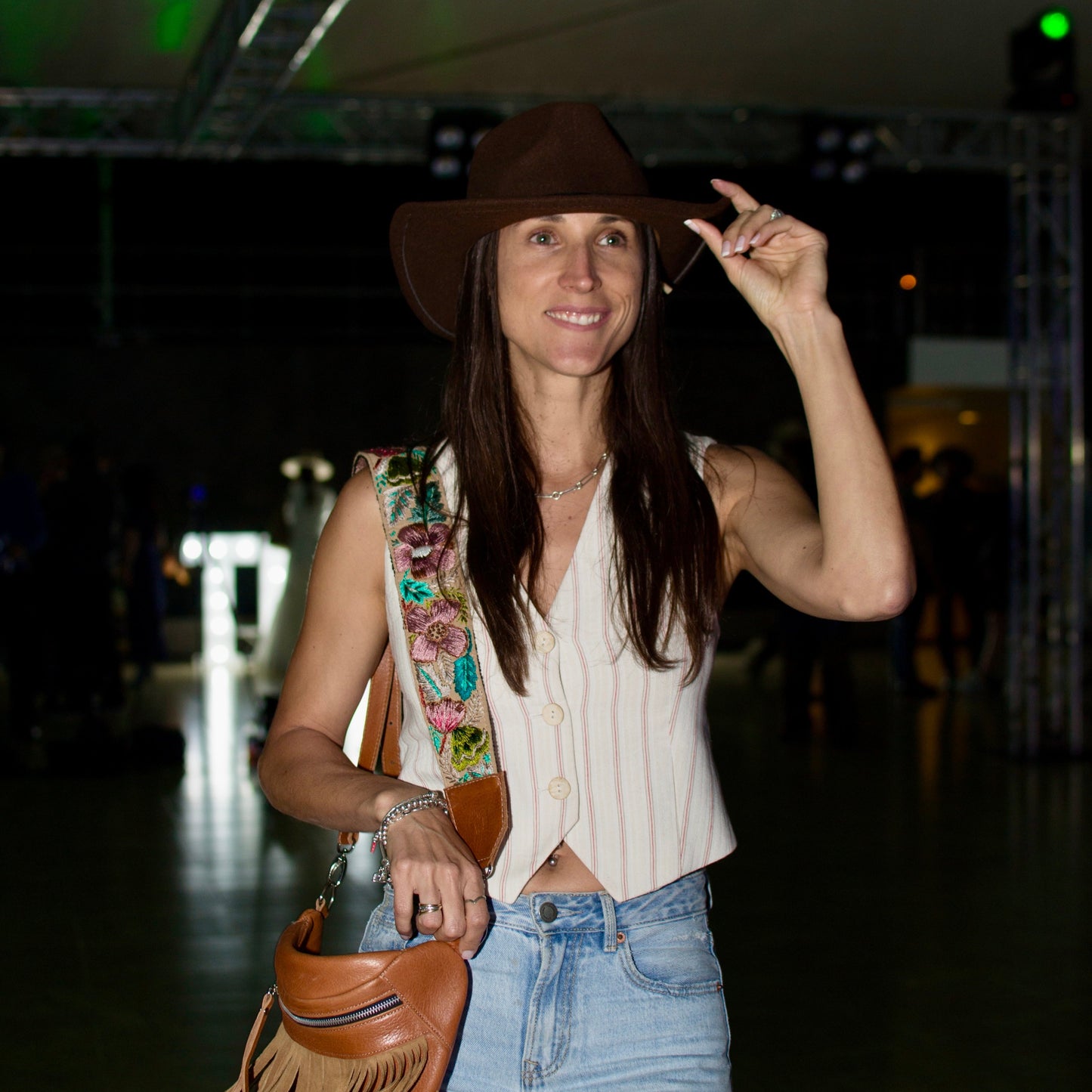 Sling Bag Emma with fringes + Patagonia Strap in Caramel by SONO Handmade
