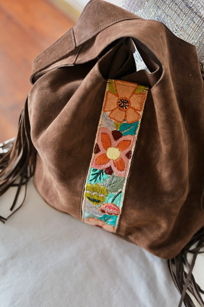 Suede Bag Calu + Patagonia Strap in Chocolate